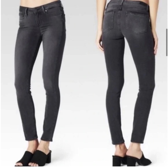 PAIGE Denim - Paige Jeans Womens 28 Verdugo Ankle Skinny Black Grey Denim Stretch Casual